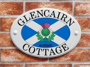 Scottish thistle house plaque